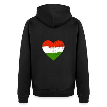 Drapeau du cœur de Hongrie - Veste à capuche bio Premium Unisexe - noir - Dos - Nico (187cm)