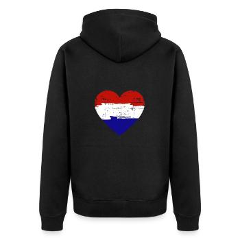 Drapeau du cœur des Pays-Bas - Veste à capuche bio Premium Unisexe - noir - Dos - Nico (187cm)