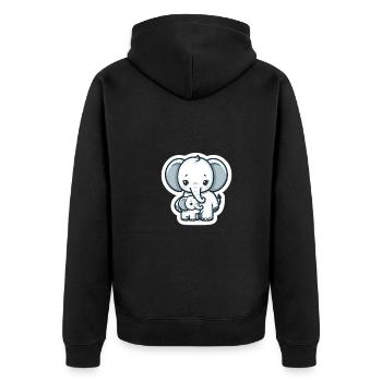 Cute elephant mom and baby elephant - Unisex Premium Organic Zip Hoodie - black - Back - Nico (187cm)