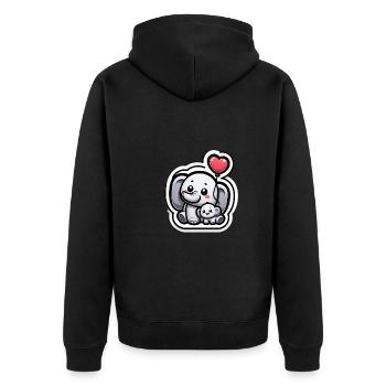 Cute baby elephant with heart balloon elephant mom - Unisex Premium Organic Zip Hoodie - black - Back - Nico (187cm)