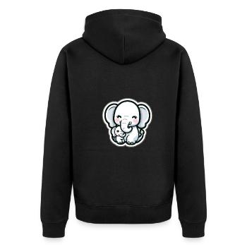 Cute baby elephant with heart balloon elephant mom - Unisex Premium Organic Zip Hoodie - black - Back - Nico (187cm)