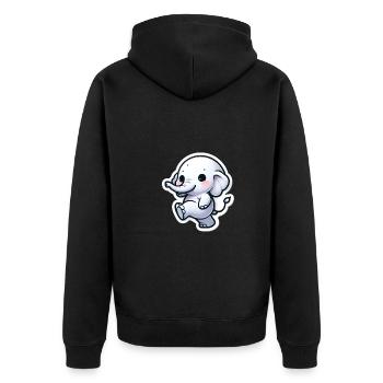 Cute baby elephant with heart balloon elephant mom - Unisex Premium Organic Zip Hoodie - black - Back - Nico (187cm)