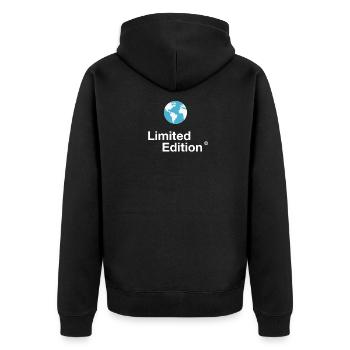 Erde Planet Schutz limited Earth Save planet klima - Unisex Premium Bio Zip Hoodie - Schwarz - Hinten - Nico (187cm)