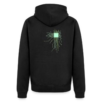 platine core processeur ordinateur nerd pc geek coeur cyborg - Veste à capuche bio Premium Unisexe - noir - Dos - Nico (187cm)