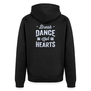 Break Dance Not Hearts T-Shirt Design - Unisex Premium Bio Zip Hoodie - Schwarz - Hinten - Nico (187cm)
