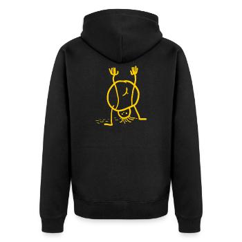 Pupsmann - Unisex Premium Organic Zip Hoodie - black - Back - Nico (187cm)