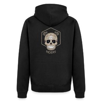 skull riders tête de mort biker moto mort symbole - Veste à capuche bio Premium Unisexe - noir - Dos - Nico (187cm)