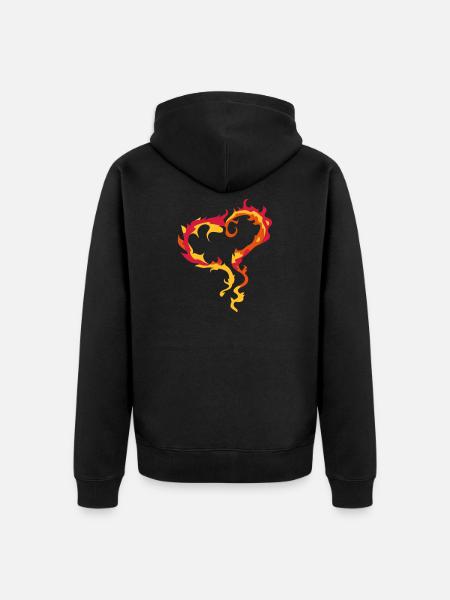 Heart of Flames - Unisex Premium Organic Zip Hoodie - black