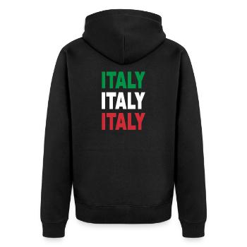 Italy / Gift / Gift Idea - Unisex Premium Organic Zip Hoodie - black - Back - Nico (187cm)