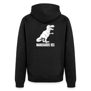Mother Dinosaur - Mamasaurus Rex - Funny - Unisex Premium Organic Zip Hoodie - black - Back - Nico (187cm)