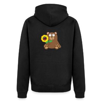 33 bear sunflower - Veste à capuche bio Premium Unisexe - noir - Dos - Nico (187cm)