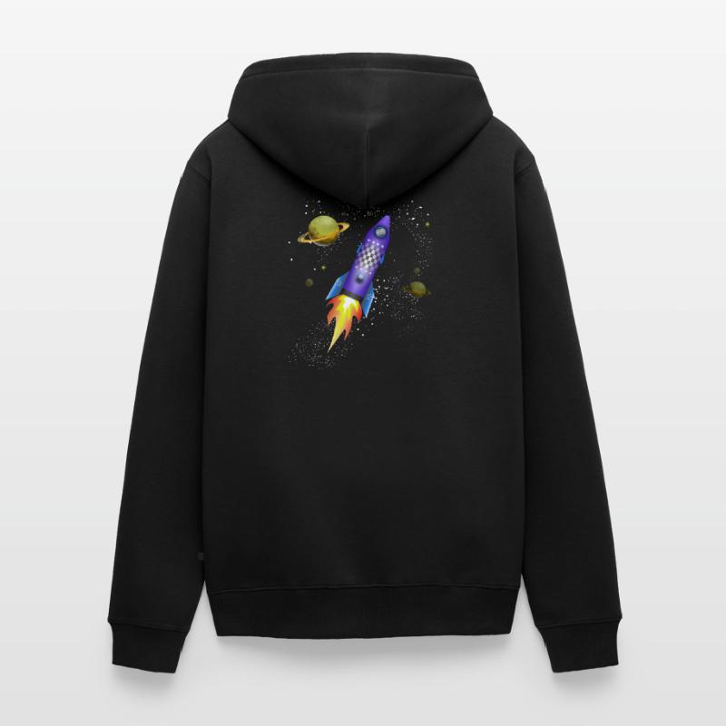 Fusée dans l'espace Veste à capuche bio Premium Unisexe