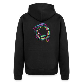 géométrie - Veste à capuche bio Premium Unisexe - noir - Dos - Nico (187cm)