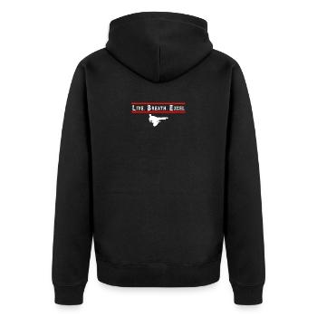 Motivational sprint with acrobatic figure - Unisex Premium Organic Zip Hoodie - black - Back - Nico (187cm)