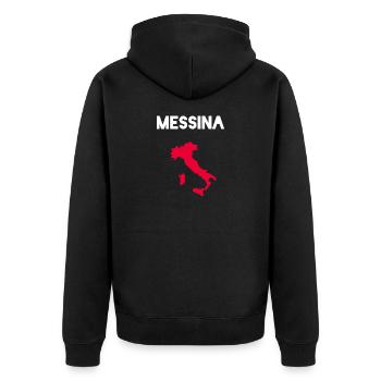 Strasse von Messina Italien Sizilien Shirt - Unisex Premium Bio Zip Hoodie - Schwarz - Hinten - Nico (187cm)