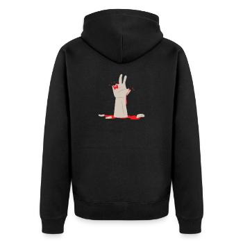 Halloween Hexen Geister Spuk Geschenkidee Kürbis - Unisex Premium Bio Zip Hoodie - Schwarz - Hinten - Nico (187cm)