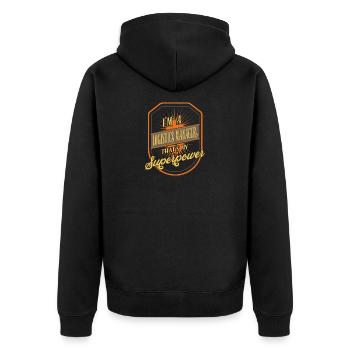 Logistics Manager - Unisex Premium Organic Zip Hoodie - black - Back - Nico (187cm)