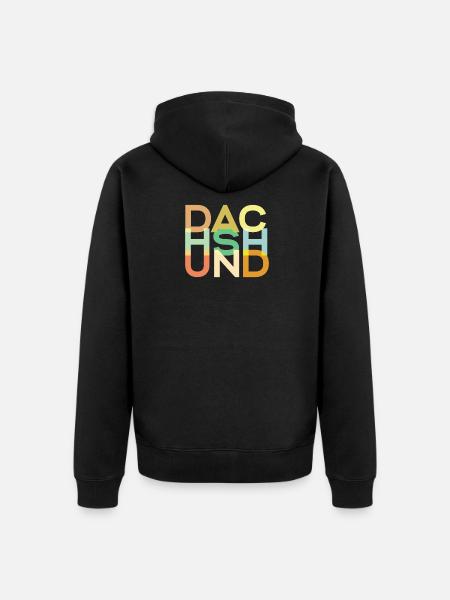 Dackelhund Hund Bunt - Unisex Premium Bio Zip Hoodie - Schwarz