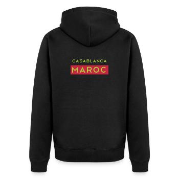 Casablanca Marokko Andenken Souvenir - Unisex Premium Bio Zip Hoodie - Schwarz - Hinten - Nico (187cm)
