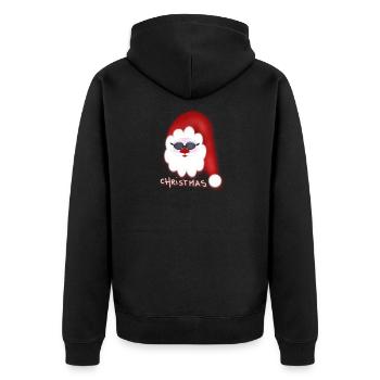 Christmas - cooler Weihnachtsmann - Unisex Premium Bio Zip Hoodie - Schwarz - Hinten - Nico (187cm)