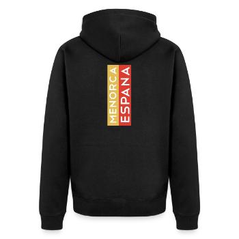 Menorca Souvenir T-Shirt Pullover Menorca - Unisex Premium Bio Zip Hoodie - Schwarz - Hinten - Nico (187cm)