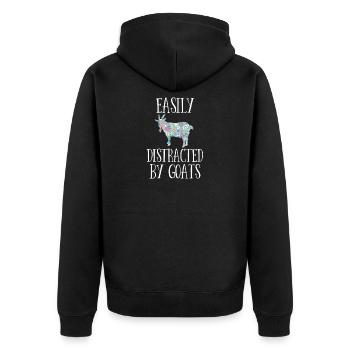 Facilement distrait par les chèvres - Veste à capuche bio Premium Unisexe - noir - Dos - Nico (187cm)