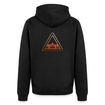 Attention tram 3 - Unisex Premium Organic Zip Hoodie - black - Back - Nico (187cm)