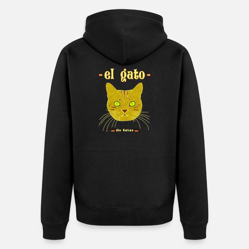 Die Katze auf Spanisch - Unisex Premium Bio Zip Hoodie - Schwarz