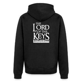 Klavier - der Lord Of The Keys-Hemd - Unisex Premium Bio Zip Hoodie - Schwarz - Hinten - Nico (187cm)
