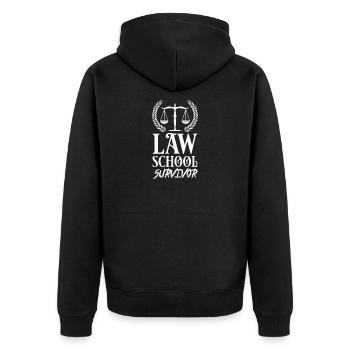lawyer - Unisex Premium Organic Zip Hoodie - black - Back - Nico (187cm)