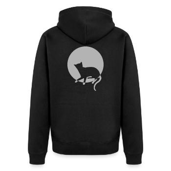 chat chat chat chat chat minou chatte minou - Veste à capuche bio Premium Unisexe - noir - Dos - Nico (187cm)