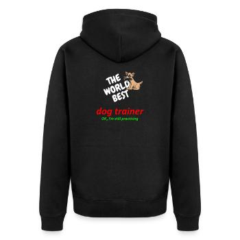 World's best dog trainer - dog training - in practice - Unisex Premium Organic Zip Hoodie - black - Back - Nico (187cm)