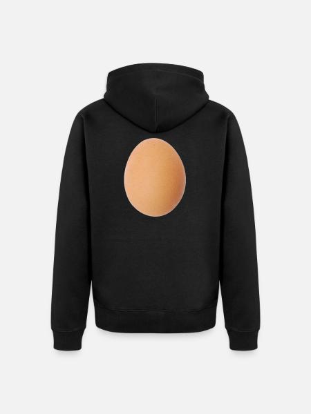 Egg Brown Pattern Nature Motif - Unisex Premium Organic Zip Hoodie - black