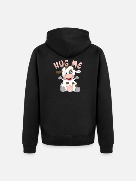 Hug me Kuh - Unisex Premium Bio Zip Hoodie - Schwarz