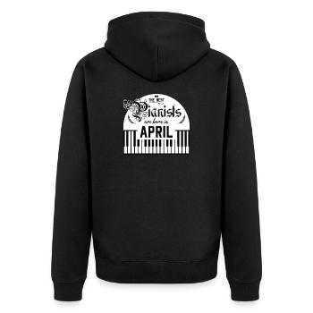 Anniversaire Piano Idée Cadeau Piano Avril - Veste à capuche bio Premium Unisexe - noir - Dos - Nico (187cm)