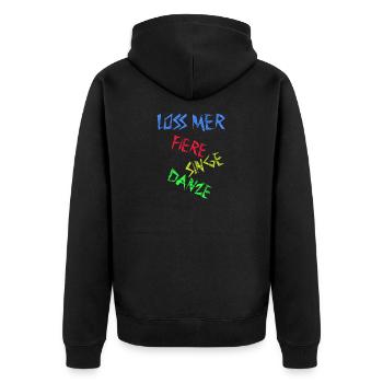 Loss mer fiere singe danze - Célébrer Danser - Veste à capuche bio Premium Unisexe - noir - Dos - Nico (187cm)