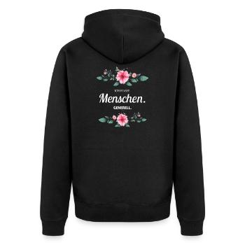 Ich Hasse Menschen Generell Sarkasmus Geschenk - Unisex Premium Bio Zip Hoodie - Schwarz - Hinten - Nico (187cm)