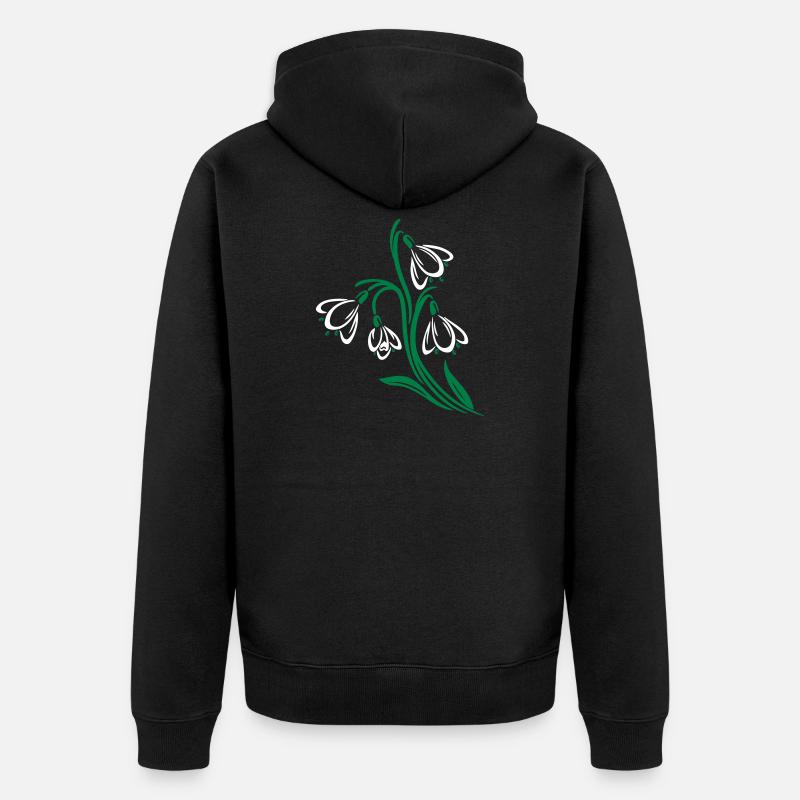 Perce-neige printemps fleurs printemps fleurs - Veste à capuche bio Premium Unisexe - noir