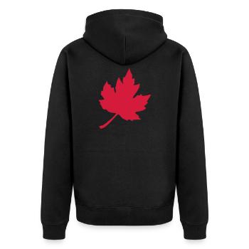 maple leaf - Unisex Premium Organic Zip Hoodie - black - Back - Nico (187cm)