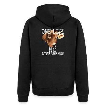 One Life No Difference Vegan Vegetan Tierschutz - Veste à capuche bio Premium Unisexe - noir - Dos - Nico (187cm)