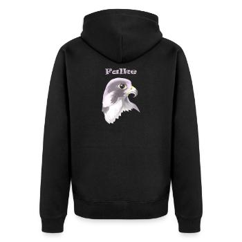 Falcon - Unisex Premium Organic Zip Hoodie - black - Back - Nico (187cm)