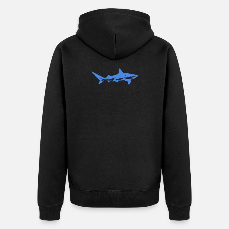 Requin bleu - Veste à capuche bio Premium Unisexe - noir