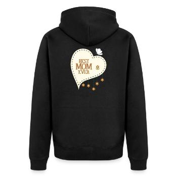 Beste Mutter aller Zeiten - Unisex Premium Bio Zip Hoodie - Schwarz - Hinten - Nico (187cm)