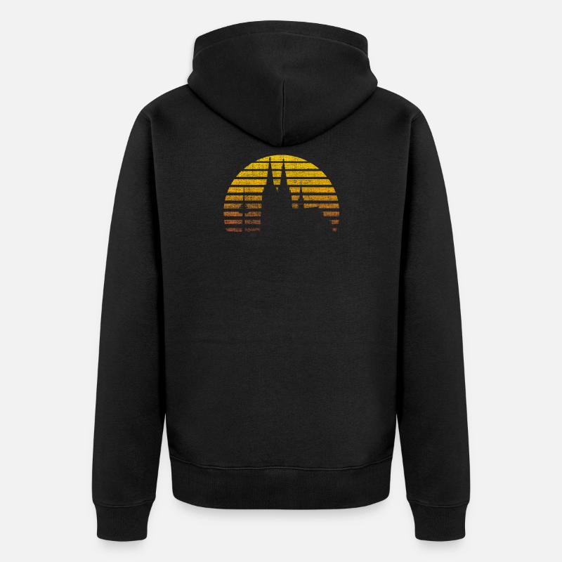 Köln Kölner Skyline Kölner Dom Vintage Geschenk - Unisex Premium Bio Zip Hoodie - Schwarz