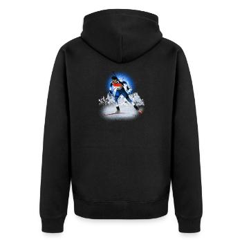 biathlon - Veste à capuche bio Premium Unisexe - noir - Dos - Nico (187cm)