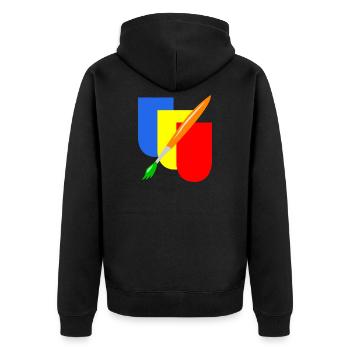 maler wappen handwerk - Unisex Premium Bio Zip Hoodie - Schwarz - Hinten - Nico (187cm)