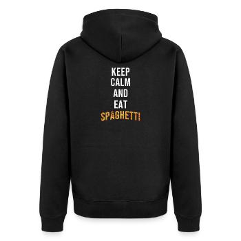 Restez calme Mangez des spaghettis - Veste à capuche bio Premium Unisexe - noir - Dos - Nico (187cm)