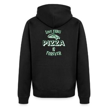 Pizza - Unisex Premium Bio Zip Hoodie - Schwarz - Hinten - Nico (187cm)