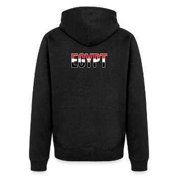 Egypt Flag Bold Typographic - Unisex Premium Organic Zip Hoodie - black - Back - Nico (187cm)