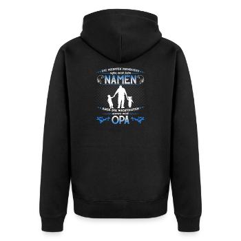 Grandpa Grandchild T-Shirt The most important things call me OPA - Unisex Premium Organic Zip Hoodie - black - Back - Nico (187cm)